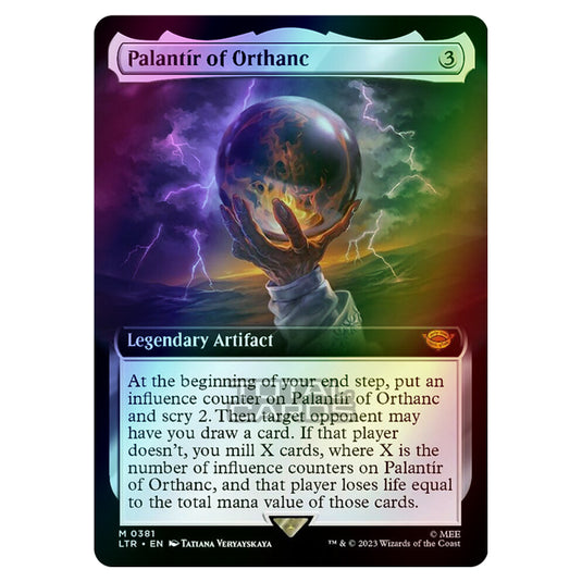 Magic The Gathering - The Lord of the Rings - Tales of Middle-Earth - Palantír of Orthanc (Extended Art Card)  - 0381 (Foil)