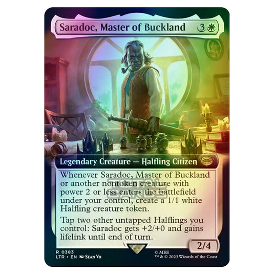 Magic The Gathering - The Lord of the Rings - Tales of Middle-Earth - Saradoc, Master of Buckland (Extended Art Card)  - 0383 (Foil)