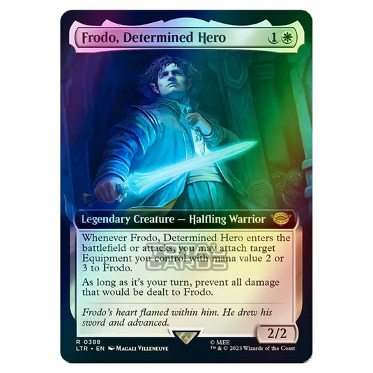 Magic The Gathering - The Lord of the Rings - Tales of Middle-Earth - Frodo, Determined Hero (Extended Art Card)  - 0388 (Foil)