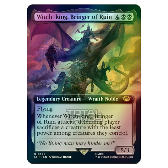 Magic The Gathering - The Lord of the Rings - Tales of Middle-Earth - Witch-king, Bringer of Ruin (Extended Art Card)  - 0391 (Foil)