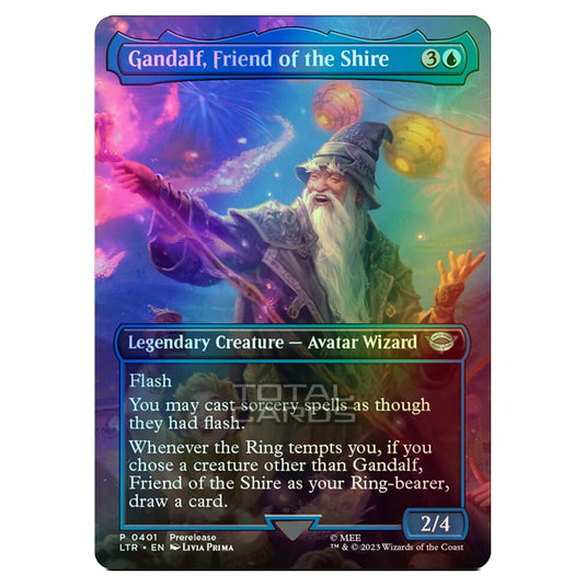 Magic The Gathering - The Lord of the Rings - Tales of Middle-Earth - Gandalf, Friend of the Shire (Scene Card)  - 0401 (Foil)