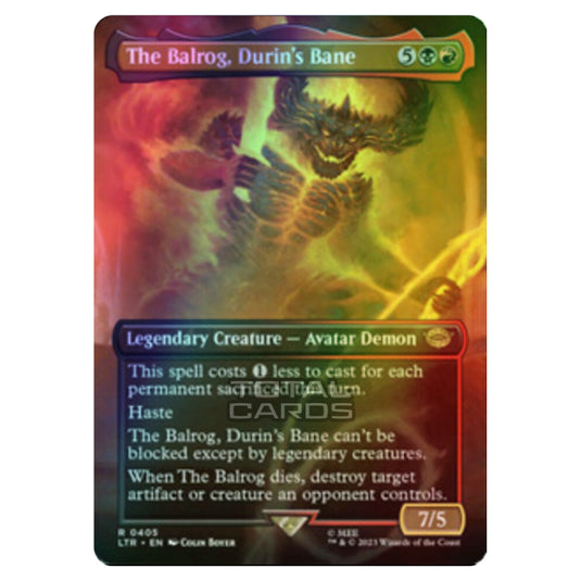 Magic The Gathering - The Lord of the Rings - Tales of Middle-Earth - The Balrog, Durin's Bane (Scene Card)  - 0405 (Foil)