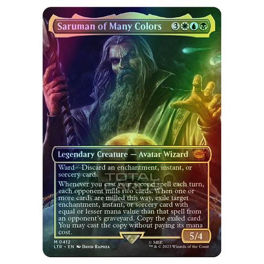 Magic The Gathering - The Lord of the Rings - Tales of Middle-Earth - Saruman of Many Colors (Scene Card)  - 0412 (Foil)