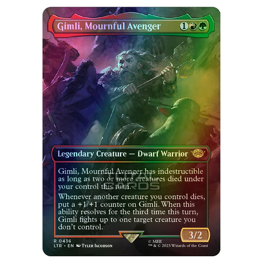 Magic The Gathering - The Lord of the Rings - Tales of Middle-Earth - Gimli, Mournful Avenger (Scene Card)  - 0436 (Foil)