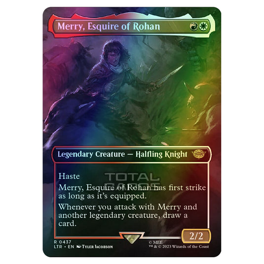 Magic The Gathering - The Lord of the Rings - Tales of Middle-Earth - Merry, Esquire of Rohan (Scene Card)  - 0437 (Foil)