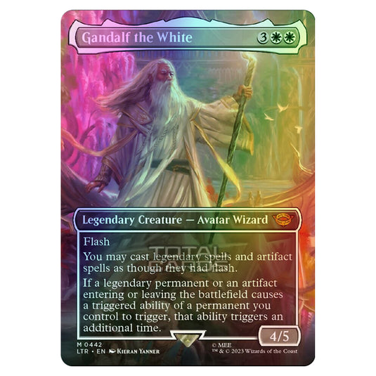 Magic The Gathering - The Lord of the Rings - Tales of Middle-Earth - Gandalf the White (Scene Card)  - 0442 (Foil)