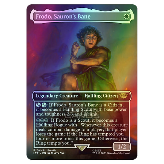 Magic The Gathering - The Lord of the Rings - Tales of Middle-Earth - Frodo, Sauron's Bane (Scene Card)  - 0448 (Foil)