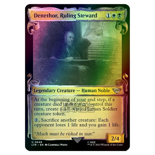 Magic The Gathering - The Lord of the Rings - Tales of Middle-Earth - Denethor, Ruling Steward (Showcase Card)  - 0649 (Foil)