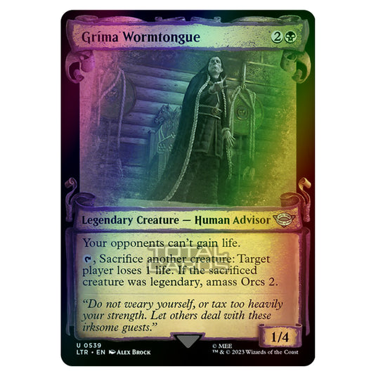 Magic The Gathering - The Lord of the Rings - Tales of Middle-Earth - Grma Wormtongue - 0539 (Foil) Magic The Gathering - The Lord of the Rings - Tales of Middle-Earth - Grma Wormtongue - 0539 (Foil)