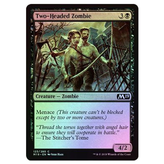 Magic The Gathering - Core Set 2019 - Two-Headed Zombie - (Foil) - 123/280