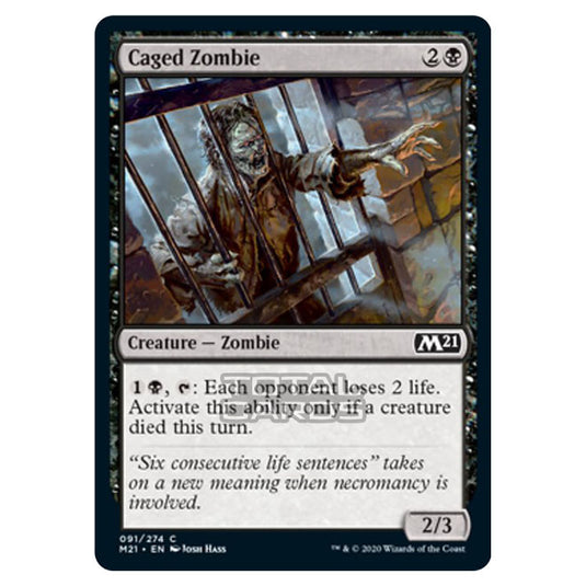 Magic The Gathering - Core Set 2021 - Caged Zombie - 91/274