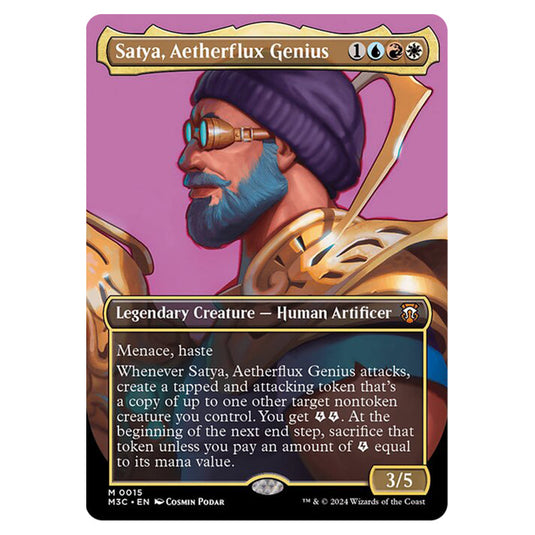 Magic The Gathering - Modern Horizons 3 Commander  - Satya, Aetherflux Genius (Borderless Profile) - 0015