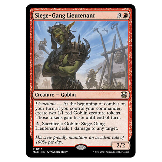 Magic The Gathering - Modern Horizons 3 Commander  - Siege-Gang Lieutenant - 0113