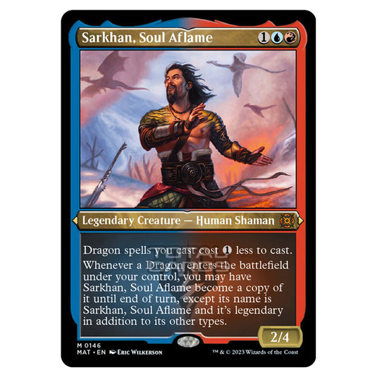 Magic The Gathering - March of the Machine - The Aftermath - Sarkhan Soul Aflame (Etched Foil Card)  - 0146