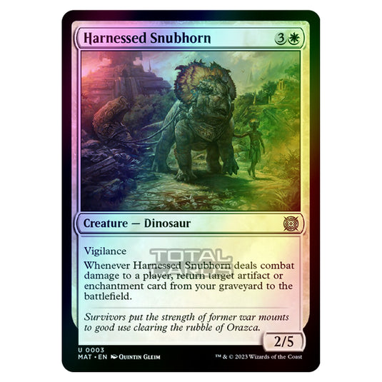 Magic The Gathering - March of the Machine - The Aftermath - Harnessed Snubhorn - 0003 (Foil)