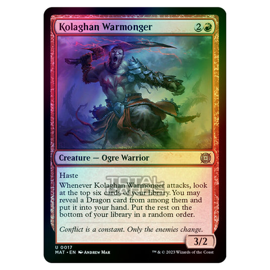 Magic The Gathering - March of the Machine - The Aftermath - Kolaghan Warmonger - 0017 (Foil)