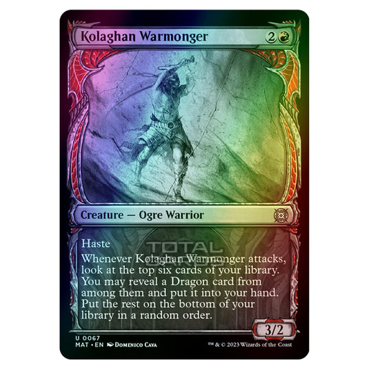 Magic The Gathering - March of the Machine - The Aftermath - Kolaghan Warmonger (Showcase Card)  - 0067 (Foil)