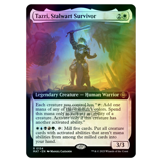 Magic The Gathering - March of the Machine - The Aftermath - Tazri Stalwart Survivor (Extended Art Card)  - 0154 (Foil)