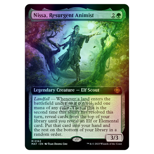 Magic The Gathering - March of the Machine - The Aftermath - Nissa Resurgent Animist (Extended Art Card)  - 0162 (Foil)