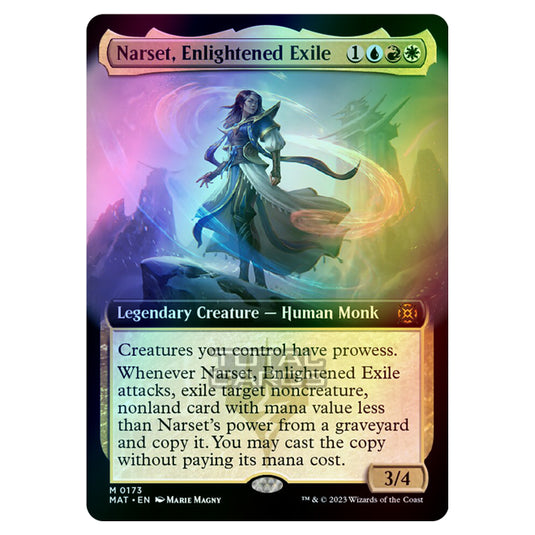 Magic The Gathering - March of the Machine - The Aftermath - Narset Enlightened Exile (Extended Art Card)  - 0173 (Foil)