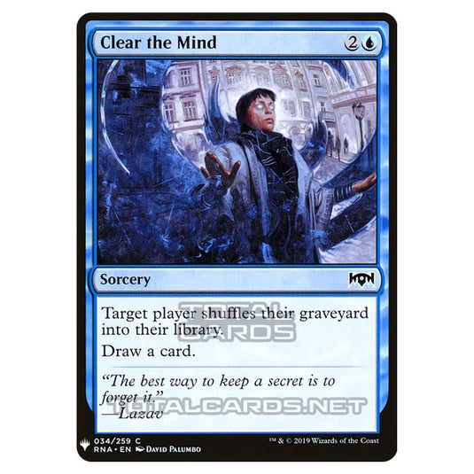 Magic The Gathering - Mystery - Clear the Mind - 320/1694