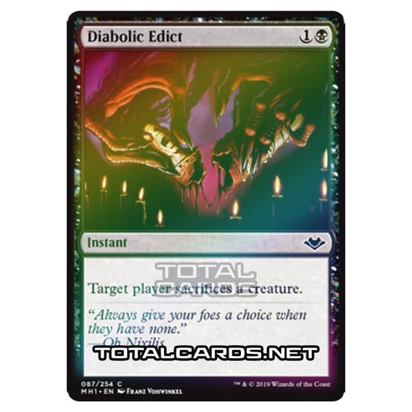 Magic The Gathering - Modern Horizons - Diabolic Edict - 87/255 (Foil) Magic The Gathering - Modern Horizons - Diabolic Edict - 87/255 (Foil)