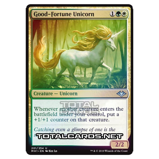 Magic The Gathering - Modern Horizons - Good-Fortune Unicorn - 201/255 (Foil)