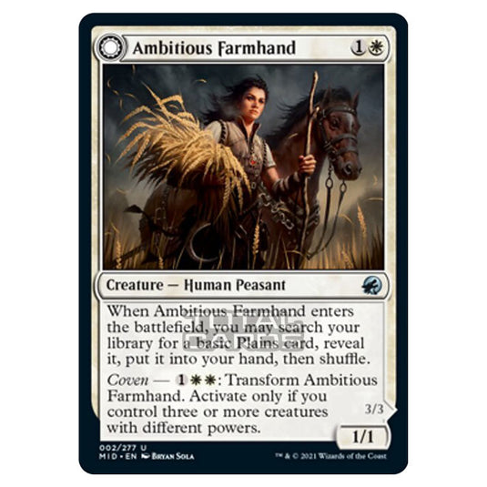 Magic The Gathering - Innistrad - Midnight Hunt - Ambitious Farmhand // Seasoned Cathar - 2/277