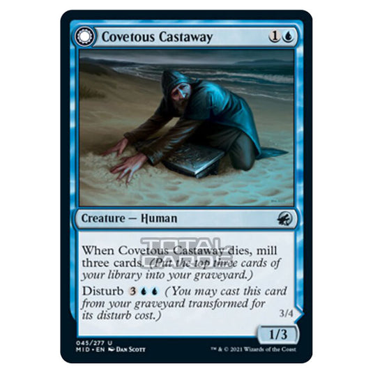 Magic The Gathering - Innistrad - Midnight Hunt - Covetous Castaway // Ghostly Castigator - 45/277