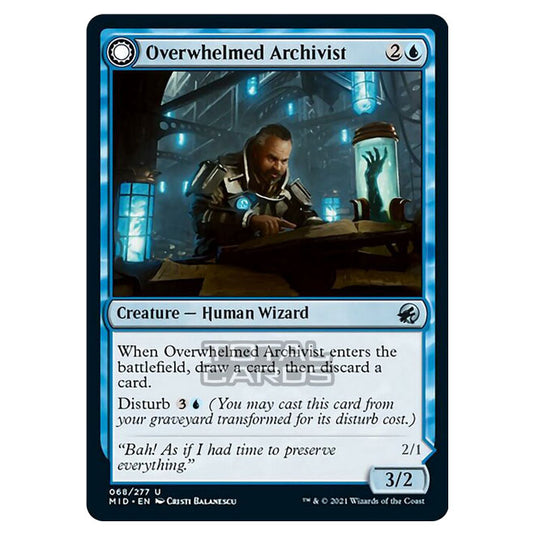 Magic The Gathering - Innistrad - Midnight Hunt - Overwhelmed Archivist // Archive Haunt - 68/277