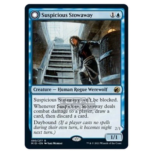 Magic The Gathering - Innistrad - Midnight Hunt - Suspicious Stowaway // Seafaring Werewolf - 80/277