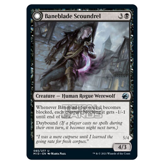 Magic The Gathering - Innistrad - Midnight Hunt - Baneblade Scoundrel // Baneclaw Marauder - 85/277