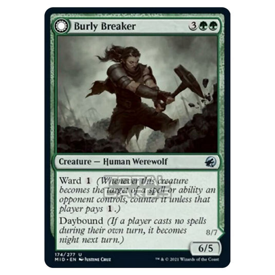 Magic The Gathering - Innistrad - Midnight Hunt - Burly Breaker // Dire-Strain Demolisher - 174/277