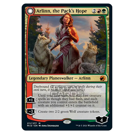 Magic The Gathering - Innistrad - Midnight Hunt - Arlinn, the Pack's Hope // Arlinn, the Moon's Fury - 211/277