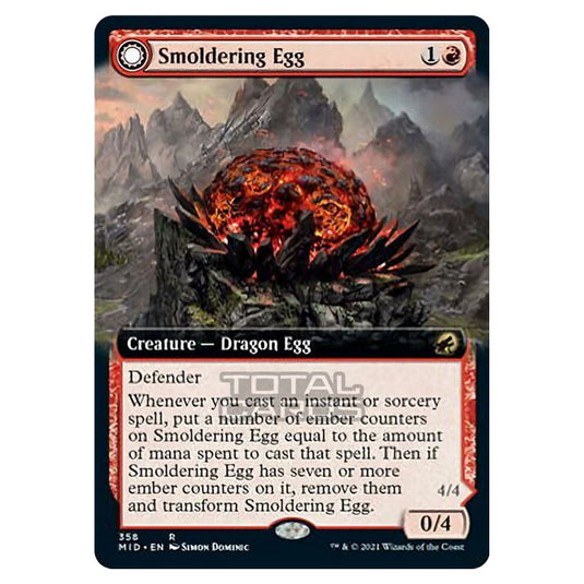 Magic The Gathering - Innistrad - Midnight Hunt - Smoldering Egg // Ashmouth Dragon - 358/277