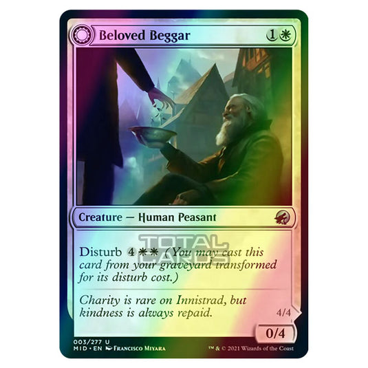 Magic The Gathering - Innistrad - Midnight Hunt - Beloved Beggar // Generous Soul - 3/277 (Foil)