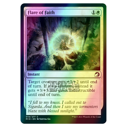 Magic The Gathering - Innistrad - Midnight Hunt - Flare of Faith - 19/277 (Foil)