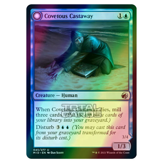 Magic The Gathering - Innistrad - Midnight Hunt - Covetous Castaway // Ghostly Castigator - 45/277 (Foil)