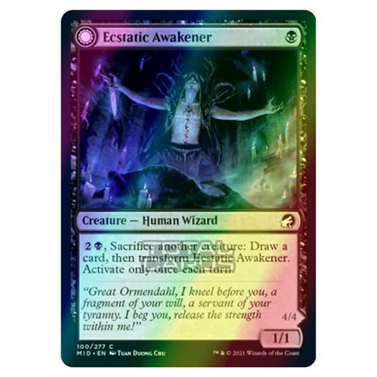 Magic The Gathering - Innistrad - Midnight Hunt - Ecstatic Awakener // Awoken Demon - 100/277 (Foil)