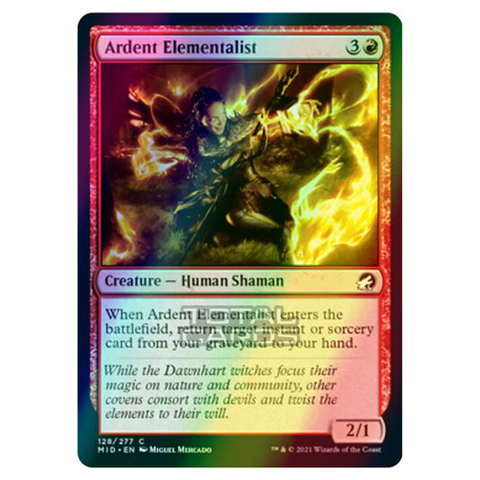 Magic The Gathering - Innistrad - Midnight Hunt - Ardent Elementalist - 128/277 (Foil)