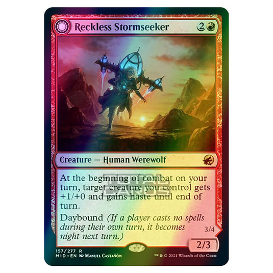 Magic The Gathering - Innistrad - Midnight Hunt - Reckless Stormseeker // Storm-Charged Slasher - 157/277 (Foil)