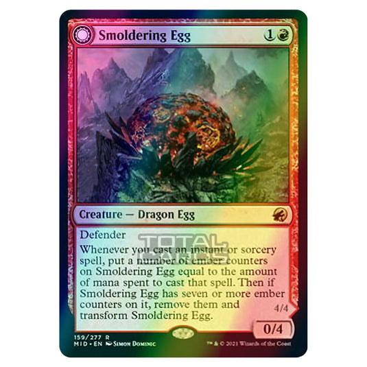 Magic The Gathering - Innistrad - Midnight Hunt - Smoldering Egg // Ashmouth Dragon - 159/277 (Foil)