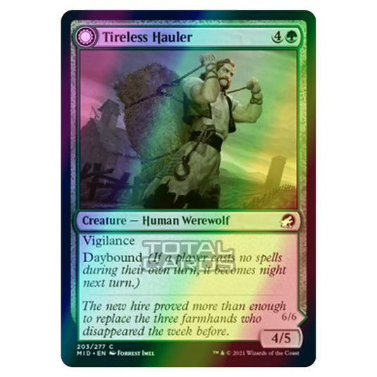 Magic The Gathering - Innistrad - Midnight Hunt - Tireless Hauler // Dire-Strain Brawler - 203/277 (Foil)