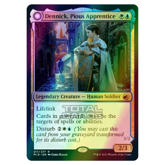 Magic The Gathering - Innistrad - Midnight Hunt - Dennick, Pious Apprentice // Dennick, Pious Apparition - 217/277 (Foil)