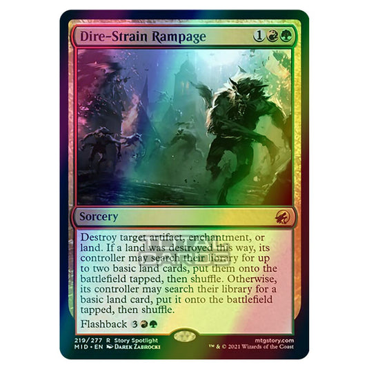 Magic The Gathering - Innistrad - Midnight Hunt - Dire-Strain Rampage - 219/277 (Foil)