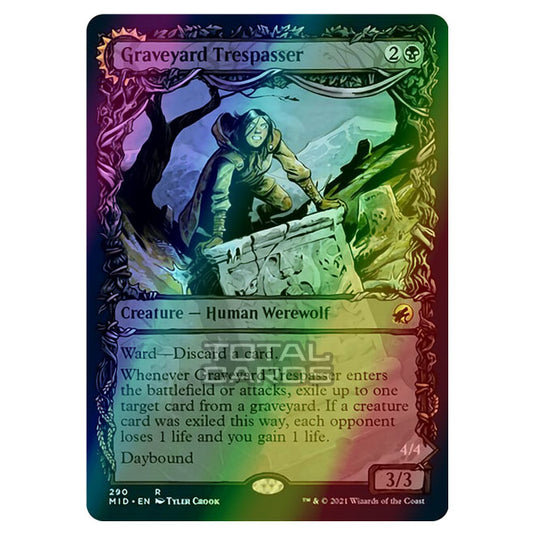 Magic The Gathering - Innistrad - Midnight Hunt - Graveyard Trespasser // Graveyard Glutton - 290/277 (Foil)