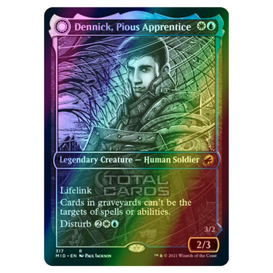 Magic The Gathering - Innistrad - Midnight Hunt - Dennick, Pious Apprentice // Dennick, Pious Apparition - 317/277 (Foil)