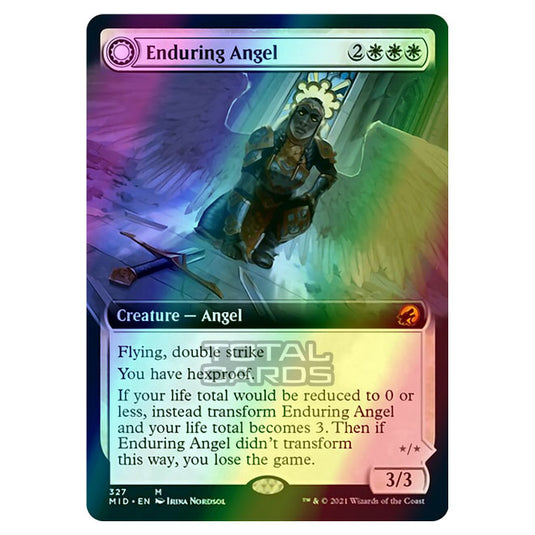 Magic The Gathering - Innistrad - Midnight Hunt - Enduring Angel // Angelic Enforcer - 327/277 (Foil)