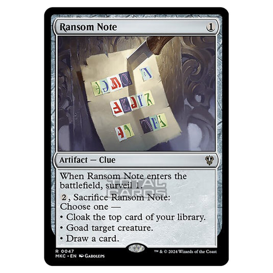 Magic The Gathering - Murders at Karlov Manor - Commander - Ransom Note - 0047