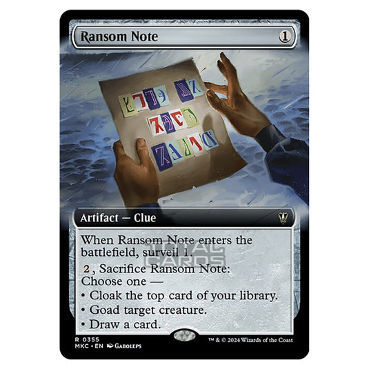 Magic The Gathering - Murders at Karlov Manor - Commander - Ransom Note - 0355